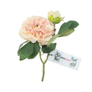 Elegant Peony Artificial Flower Bouquet with Bud - KING SONG
