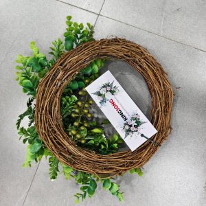 KING SONG Artificial Green Wreath with Eucalyptus and Lavender - Perfect Home Decor