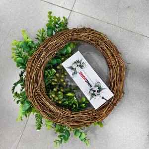 KING SONG Artificial Green Wreath with Eucalyptus and Lavender - Perfect Home Decor